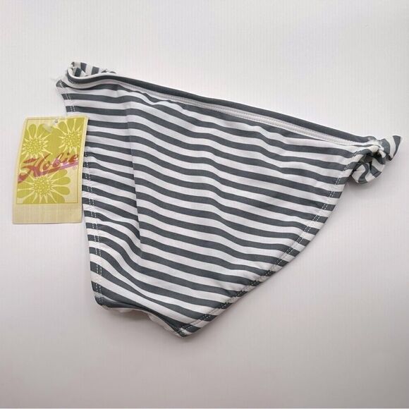 Hobie Grey and White Striped Bikini Bottom S NWT - Picture 2 of 6